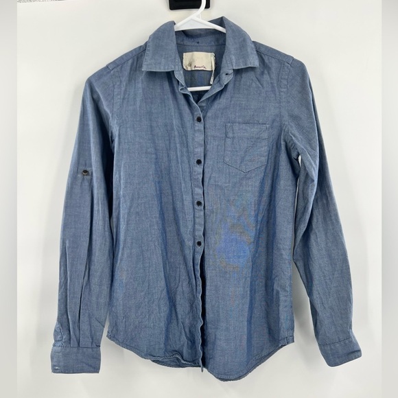 Trovota blue long sleeve button down shirt size S - Picture 1 of 7